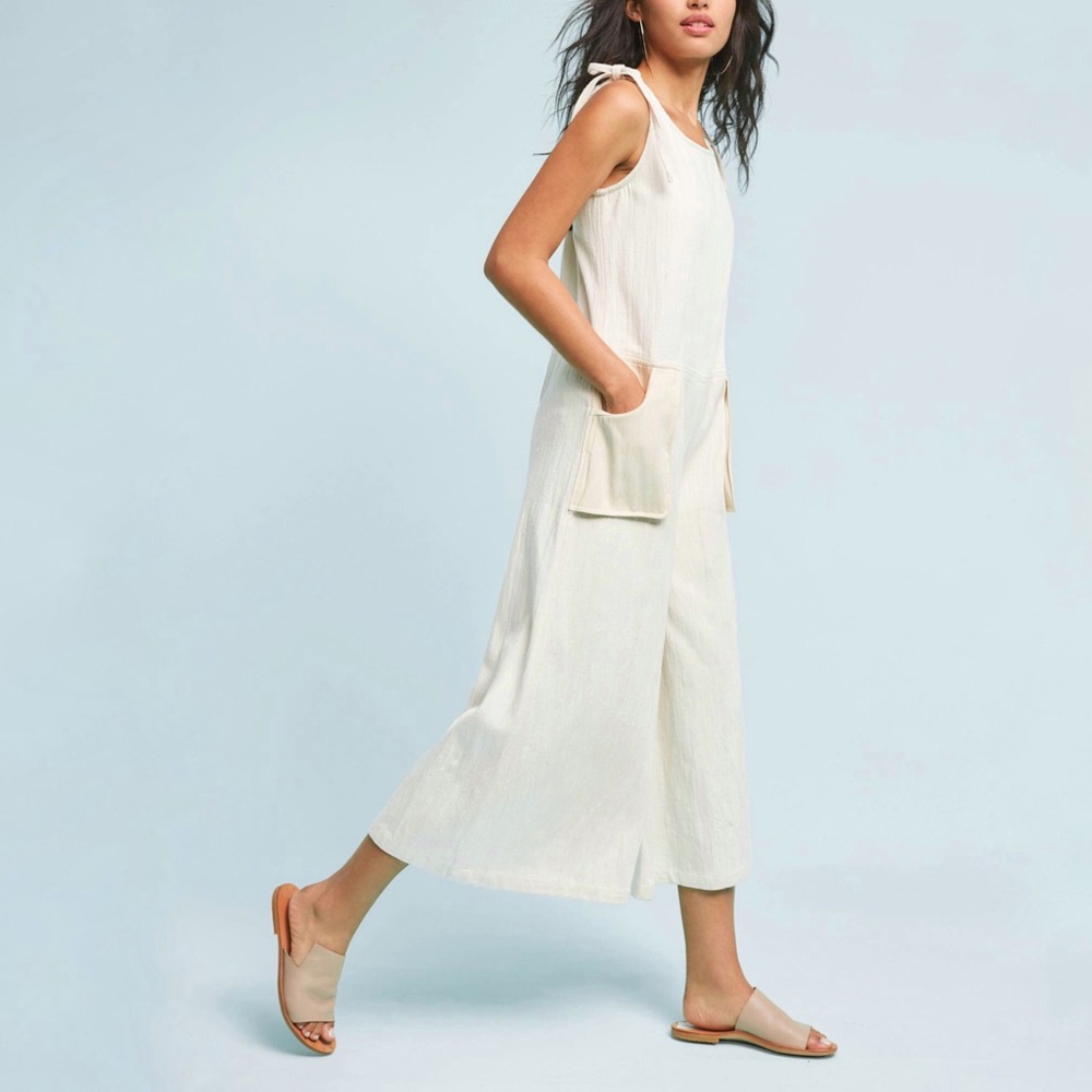 NEW Anthropologie WRAY Natural Cotton Jumpsuit
